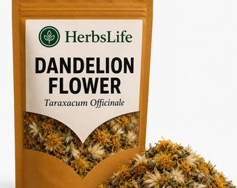 DANDELION FLOWER | Taraxacum Officinale Dried Whole Flower | Herbal Tea, Bath, Craft & Apothecary Herb
