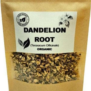 Raíz de diente de león orgánica / Taraxacum officinale / Té de raíz de diente de león / Té de hierbas / Raíz seca / Hierbas secas / Hierbas orgánicas / Herba / Té
