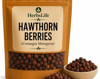 Weißdornbeeren | Wildcrafted Bulgarische Crataegus Monogyna Getrocknet | Kräutertee, Kulinarische Verwendung, Apotheker & Handwerk Botanische
