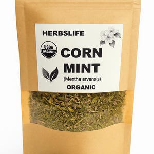 Organic Corn Mint Tea | Mentha Arvensis Dried Herbs | Wild & Field Mint Herbal Tea | Natural Organic Herb Infusion