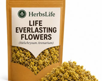 LIFE EVERLASTING FLOWERS | Wildcrafted Bulgarian Helichrysum Arenarium Dried | Herbal Tea, Apothecary & Craft Botanical