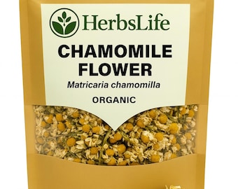 Flores de camomila orgânicas | Flores secas de Matricaria Chamomilla | Chá de ervas, banho e erva medicinal