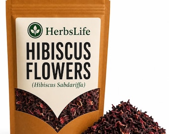 HIBISCUS FLOWERS Dried | Hibiscus Sabdariffa | Bulk Culinary Craft Herbal Tea Botanical