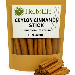 Palitos de canela de CEILÁN orgánicos / Corteza seca de Cinnamomum verum / Hierba de té, culinaria y boticaria