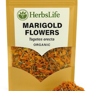 FIORI DI MARGHERITA / Petali naturali essiccati di Tagetes Erecta / Tisana, Uso culinario, Artigianato e Prodotti botanici sfusi