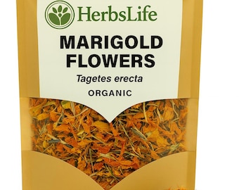 FLEURS DE SOUCI | Pétales naturels de Tagetes Erecta séchés | Tisane, usage culinaire, artisanat et botanique en vrac