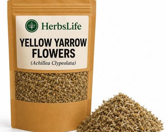 YELLOW YARROW FLOWERS | Wildcrafted Bulgarian Achillea Clypeolata Dried | Herbal Tea, Craft, Apothecary & Bulk Botanical