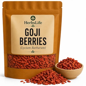 GOJI-BESSEN | Gedroogd lycium barbarum natuurlijk heel | Kruidenthee, culinair gebruik, apotheek en bulkbotanisch