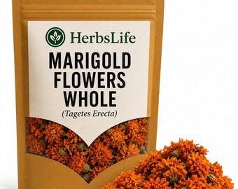 Ringelblumen ganze | Getrocknete Tagetes Erecta Natural | Kräutertee, Kulinarische Verwendung, Handwerk & Massen-Botanik