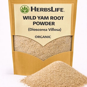 Polvo orgánico de raíz de ñame silvestre / Dioscorea villosa / Muestra botánica para manualidades, arte y educación