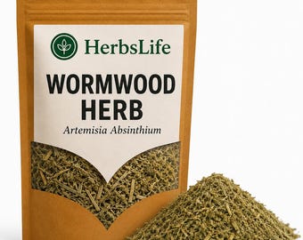 Hierba de ajenjo / Artemisia absinthium silvestre búlgara seca cortada / Infusiones, amargos, productos botánicos de botica y artesanía