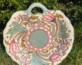 Wind Tossed Tulips Dish by Charlotte Rhead for Bursley Ware, c. 1943-1947. Pattern No. TL 76.