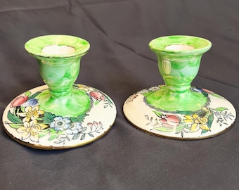 Grüne Vintage-Kerzenhalter von Maling