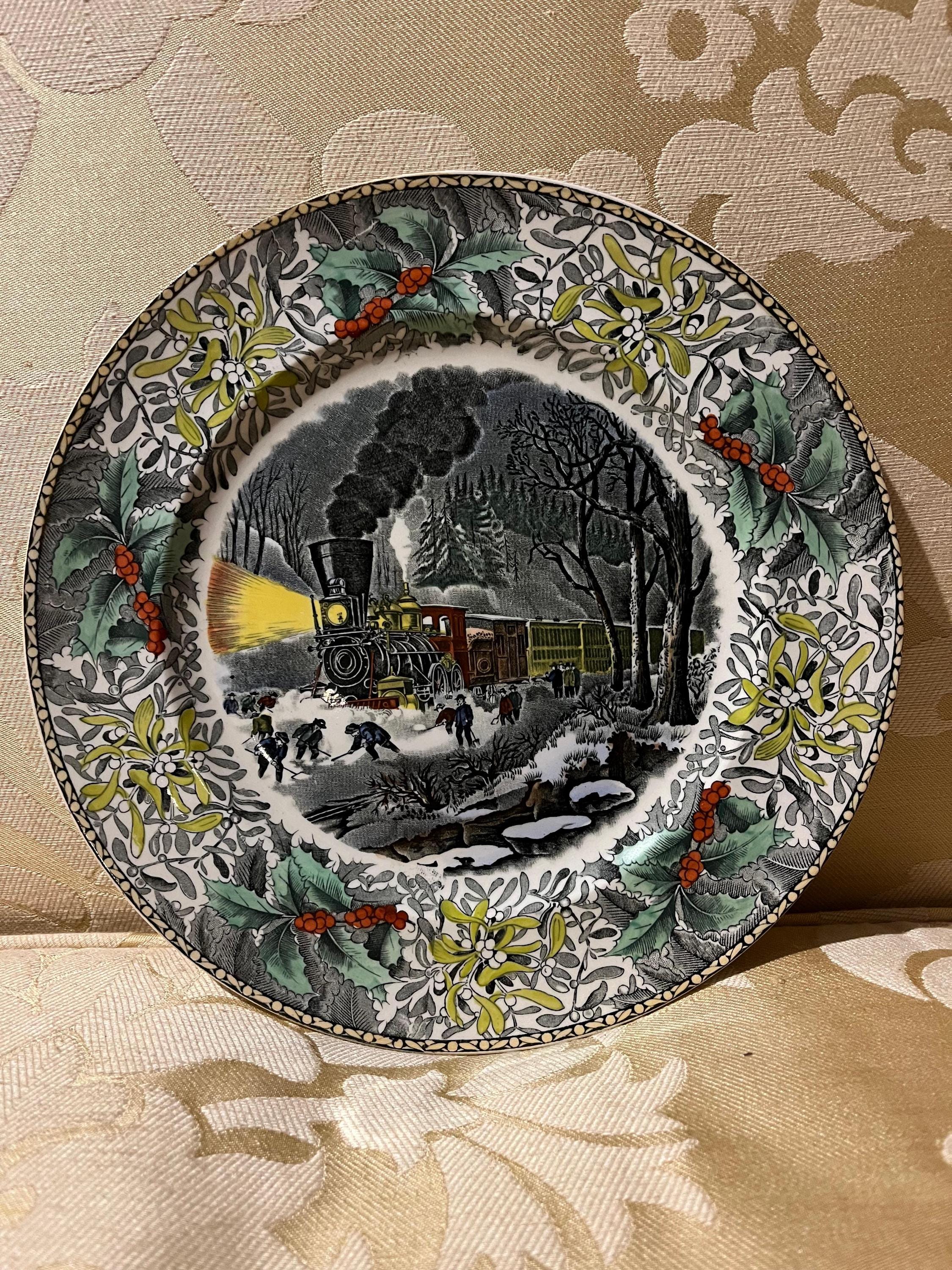 ルーマニア　トランシルバニア　ヴィンテージ　絵皿　プレート Antique Railroad Dinnerware - Etsy