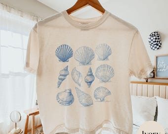 Seashell shirt, Summer vacation shirt, Beach Lover tee, Island vacation tropical shirt, Ocean graphic tee