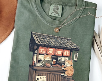 Ramen Noodle T-Shirt, Cat Lover Gift, Kawaii Cat T-Shirt, Japanese Cat Shirt, Cute Animal Graphic Top, Kitty Design Apparel, Trendy Graphic