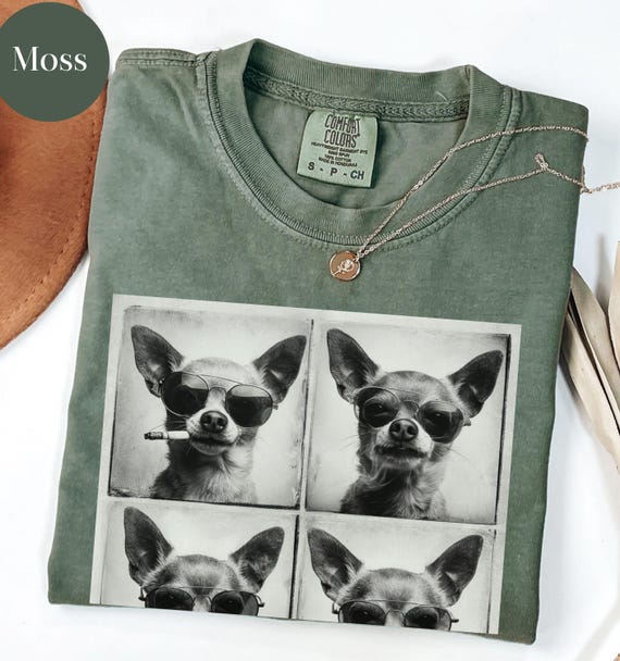 Funny dog shirt, Chihuahua dog smoking shirt, retro vintage dog shirt, dog meme shirt, dog lover gift, dog mom shirt, dog dad shirt