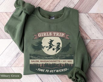 Girls Trip Salem Sweatshirt, Feminist Witch 1692 shirt, Retro Halloween Shirt, Halloween Witch Sweatshirt, Salem Massachusetts