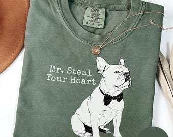 Custom French Bulldog Shirt,Comfort Colors Frenchie Mom Shirt, Bulldog Mama Shirt,French Bulldog Lover Gift,Frenchie Dog Mom Dad Tee