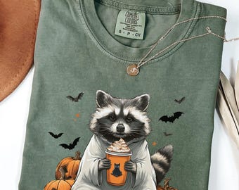 Comfort Colors Raccoon Shirt, Halloween Raccoon Tee, Pumpkin Spice, Raccoon Meme Shirt, Funny Raccoon Shirt, Raccoon Lover Shirt