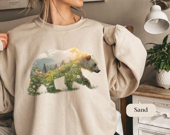 Bear Shirt, National Park Bear shirt, Wildlife sweatshirt, Nature Lover hoodie, Camping shirt, Gift for Dad, Hunting Season shirt