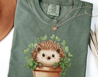Comfort Colors Cute Hedgehog T-Shirt, Gift for Hedgehog Lover, Cottagecore Animal shirt, Hedgehog Graphic shirt, Hedgehog Mom Gift