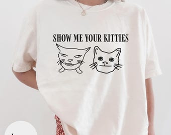 Funny Cat Shirt, Gift for Cat Mom Dad, Cat Meme Tshirt, Cat Lover Gift, Silly Cat Graphic shirt, Unhinged Weirdcore Humor