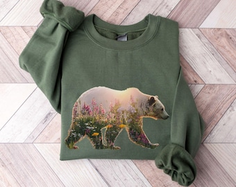 Mama bear sweatshirt, Wildlife National Park shirt, Nature Bear Hoodie, Camping shirt, Nature Lover shirt, Hunting Hoodie