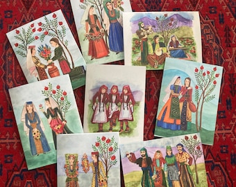 Armenian Village Life -8 Blank Notecard Assortment - Boxed