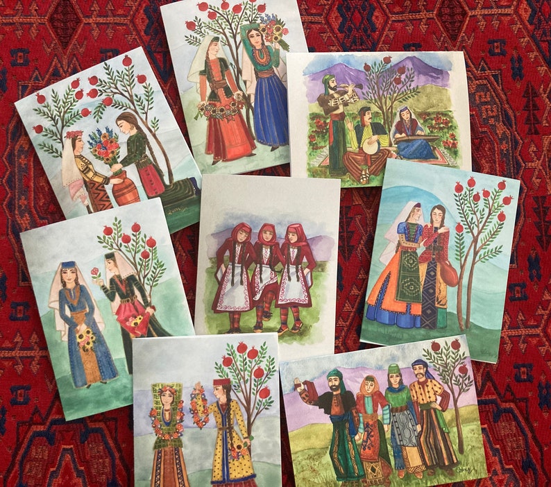 Armenian Village Life 8 Blank Notecard Assortment Boxed image 1