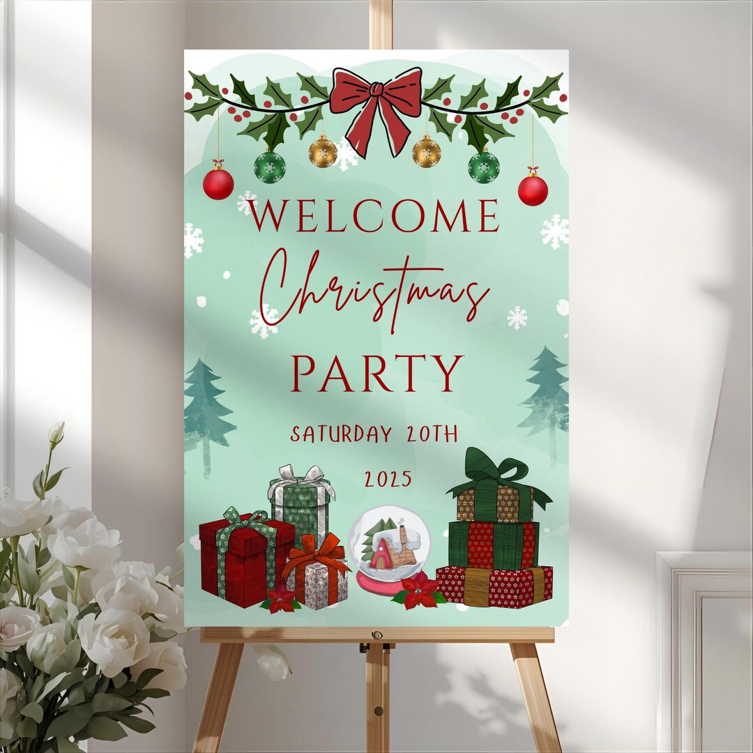editable-christmas-party-welcome-sign-canva-template-etsy