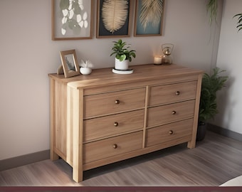 PDF Download, DIY Six Drawer Dresser plan, Modern Dresser, Bedroom Furniture, Woodworking plans, Step by Step Instruction