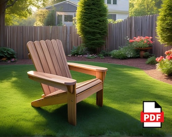 DIY Adirondack Chair build plan, Outdoor Adirondack chair, build plan, patio furniture, Woodworking plans, Outdoor chair plan, PDF File
