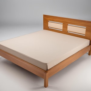 DIY King size bed frame build plans, Woodworking plans, Headboard king, Mid century furniture, Build plans, Minimal bed frame, PDF File