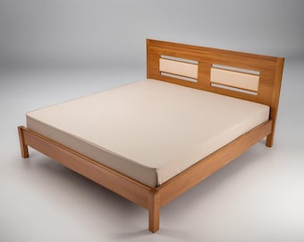 DIY : plans de construction de cadre de lit king size, plans de menuiserie, tête de lit king size, meubles du milieu du siècle, plans de construction, cadre de lit minimal, fichier PDF