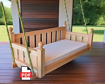 Piano di costruzione fai da te per un'altalena da esterno in formato PDF, progetti di falegnameria, mobili da giardino, altalena, download immediato