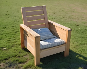 Plano de silla moderna para exterior (DIY) / Silla para exterior / Planos de sillas de jardín / Muebles de patio / Planos de carpintería / Planos de sillas DIY (archivo PDF)