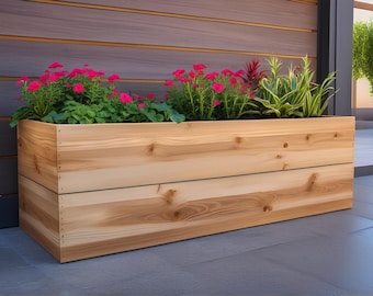 DIY Outdoor Cedar planter Box build plan, Woodworking plans, Raised planter box, Planter Bed, Outdoor Furniture Instant Download