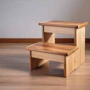 DIY Wooden Step Stool build plan | Toddler stool | Woodworking plans, Helping step stool | DIY plans Instant Download