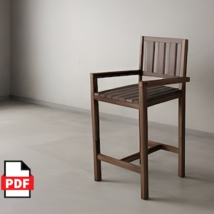 Bar Stool with Arms Diy build plan, woodworking plans, patio Furniture, Diy plans, PDF File Instant Download
