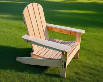 Plano de silla Adirondack para bricolaje, planos de carpintería, planos de silla de exterior, muebles de patio, planos de silla de jardín, archivo PDF _ Descarga instantánea