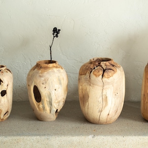 Vintage Handcrafted Wooden Vase | Rustic Home Decor | Boho Gift | Wabi-sabi Kitchen Decoration