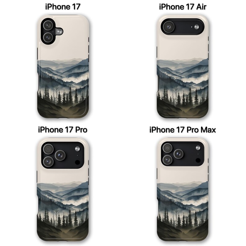 Serene Mountain Mist Phone Case, iPhone, Samsung Galaxy, Google Pixel, Slim Case, Tough Case, MagSafe Case, Mountain Landscape image 2