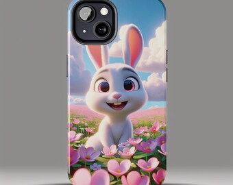Cute Bunny iPhone Case - Tough Case - Adorable Design Fits iPhone 11, 12, 13, 14, 15, and 16