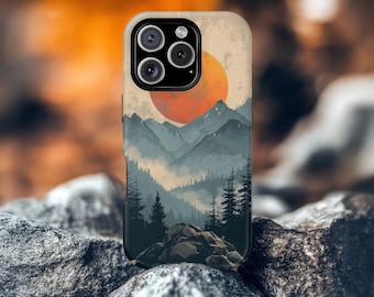 Sunset Over Majestic Mountains, iPhone, Samsung Galaxy, Google Pixel, Slim Case, Tough Case, MagSafe Case, Mountain Landscape, Nature
