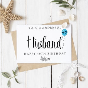 Personalised Husband Birthday Card