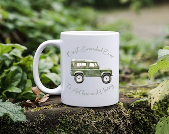 Personalised Best Grandad Land Rover Mug | Fathers Day Gift | Birthday | Land Rover | Blue | Green | Red