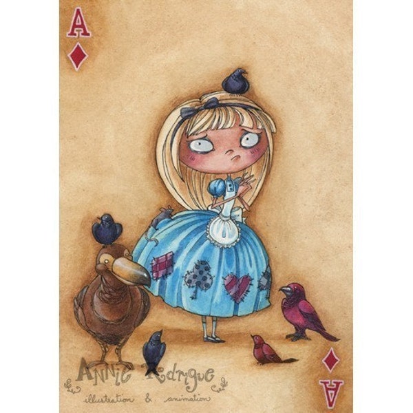 Alice - Ace of Diamonds - 5x7 print - Alice in Wonderland series