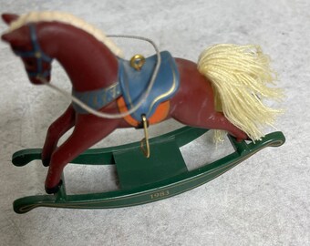 Vintage 1983 Hallmark Rocking horse ornament Russett #3 in series NO BOX