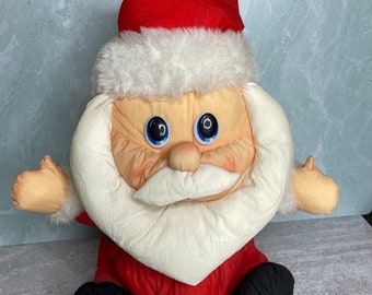 Vintage Dandee Santa Claus Puffalump Style Nylon Plush Stuffed Christmas decor